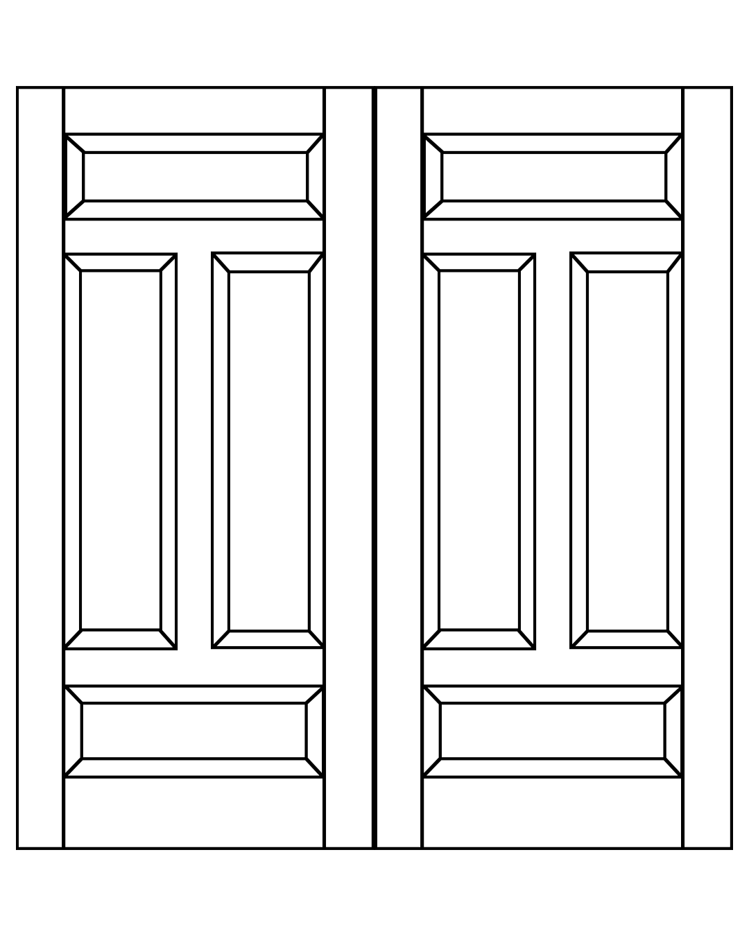 vendbar fåborg dobbelt fyldningsdør monteret med dørlås