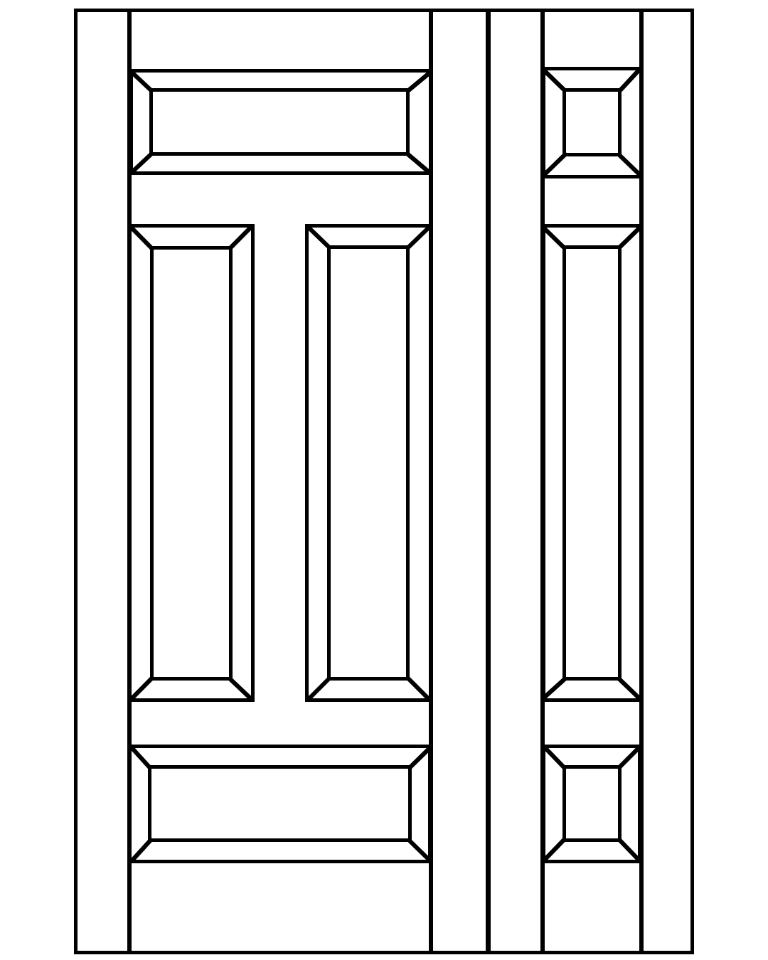 vendbar fåborg 1½ fyldningsdør monteret med dørlås