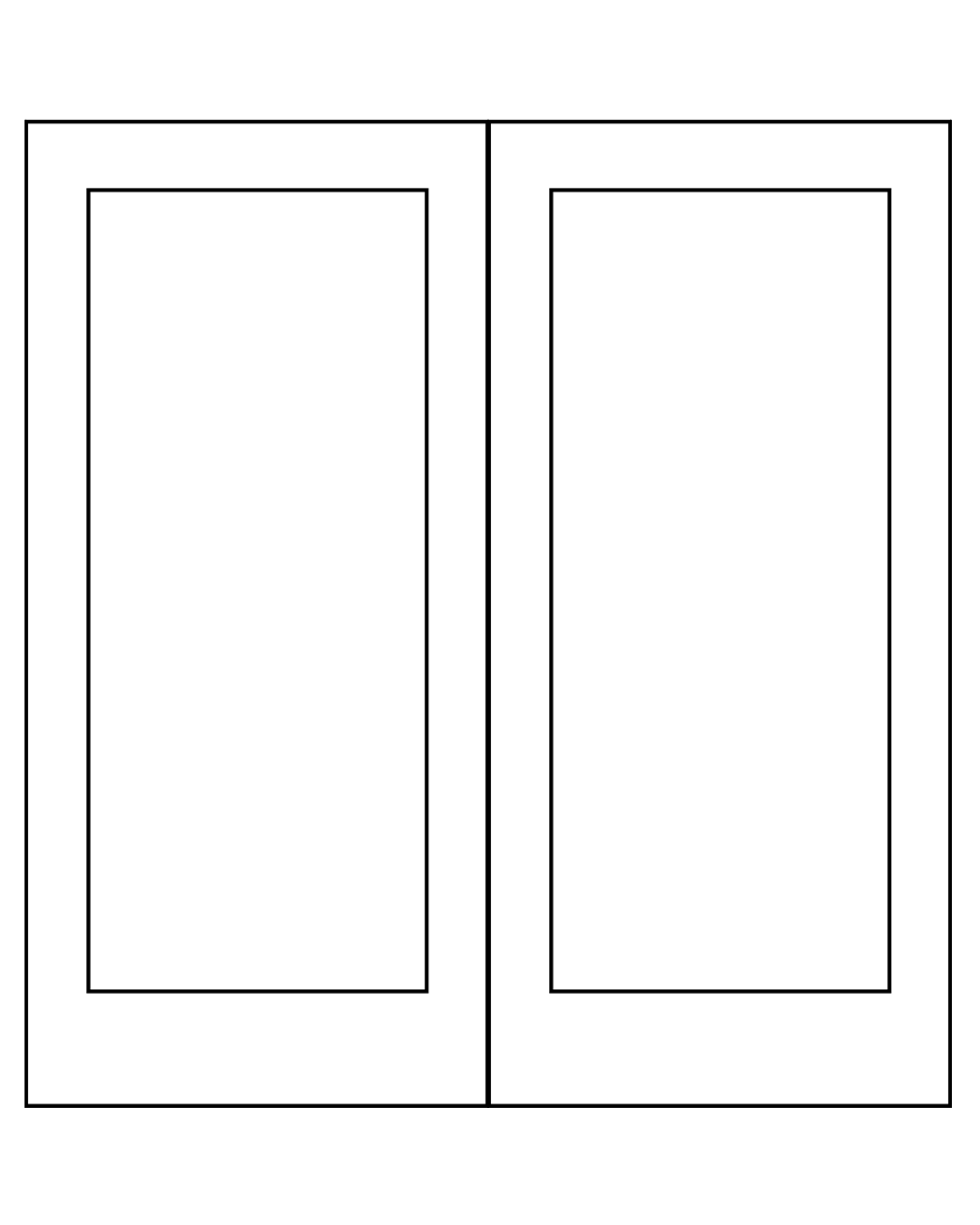 vendbar dobbelt pladedør monteret med dørlås