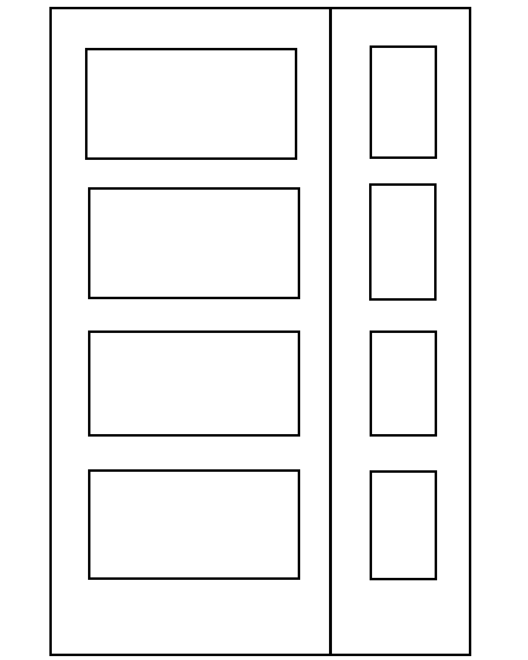 vendbar 1½ pladedør monteret med dørlås