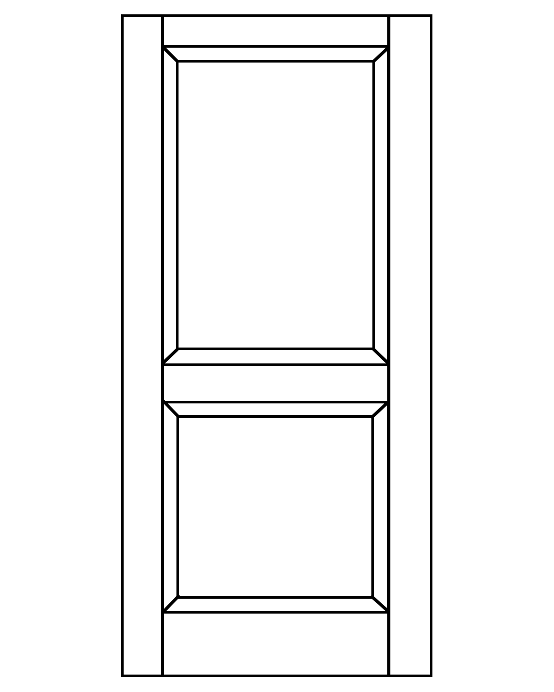 enkeltdør fra forsiden med fyldninger