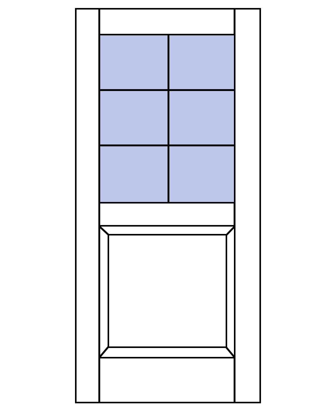 vendbar silkeborg enkelt fyldningsdør monteret med dørlås