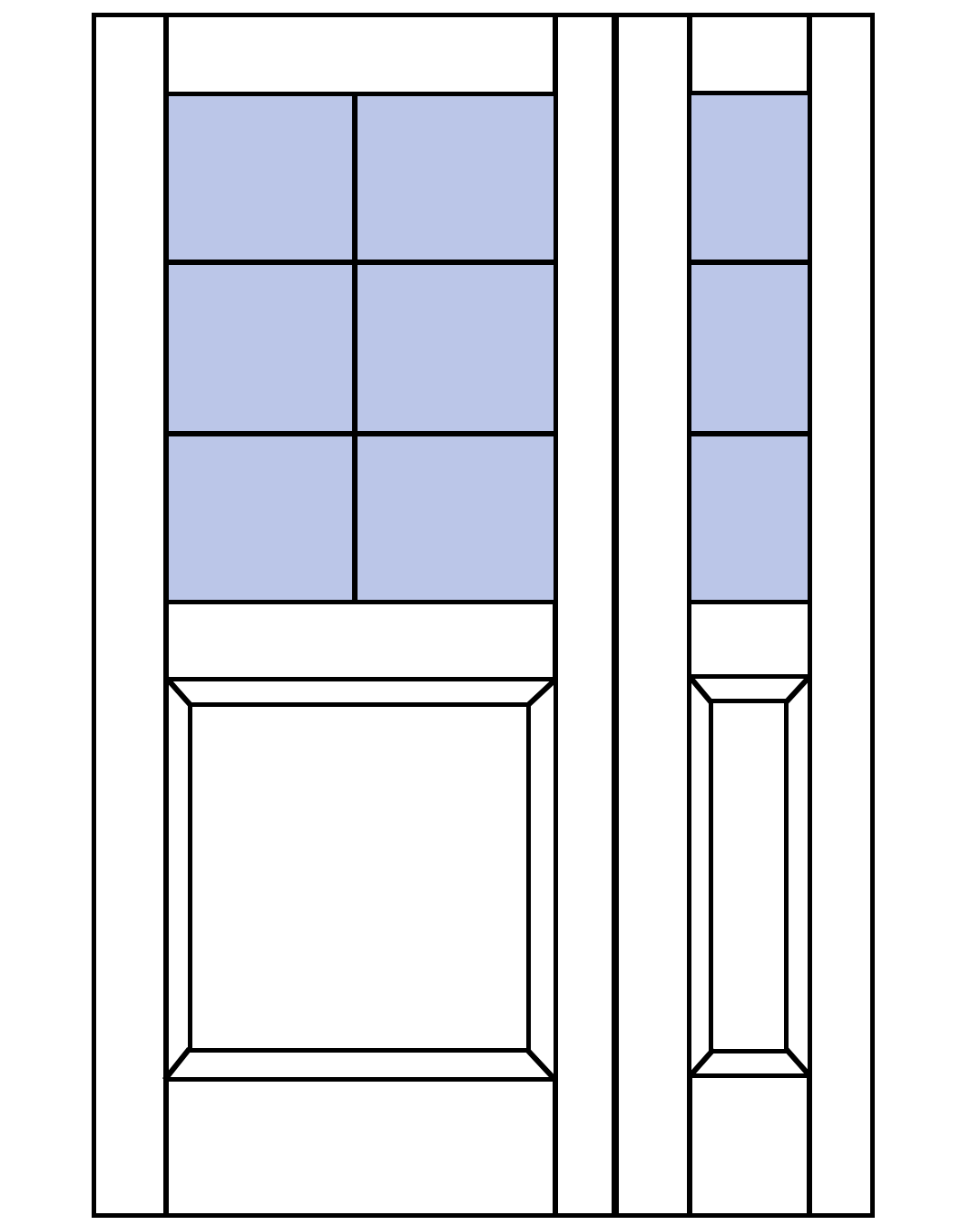 vendbar silkeborg1½ fyldningsdør monteret med dørlås