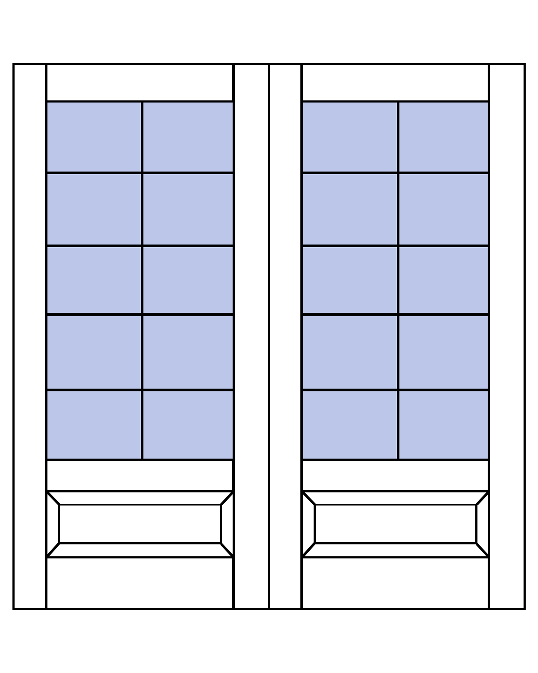 vendbar søborg dobbelt glasdør monteret med dørlås