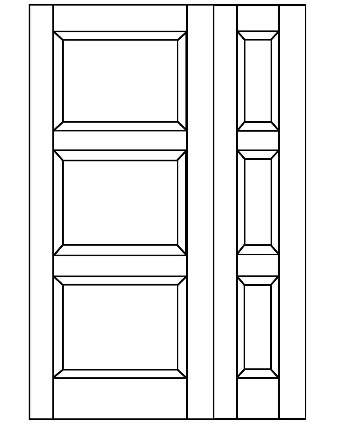 vendbar varde 1½ fyldningsdør monteret med dørlås